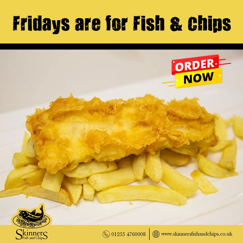 Fridays are for Fish & Chips 🐟 🍟
Don't miss out on the greatest British tradition! 🐟💕

#fishandchips #fishandchipsclacton #foodie #clacton #food #chips #bestfishandchips #callandcollect #clactononsea #fishfriday #fishfry