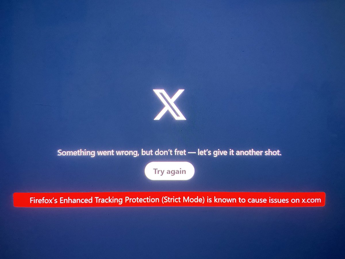 Is anyone else getting this error? My Firefox updated, and now I can't use x on my laptop, even though my security is not on strict mode, even though I made an exception for x. Yes, I rebooted. wth?