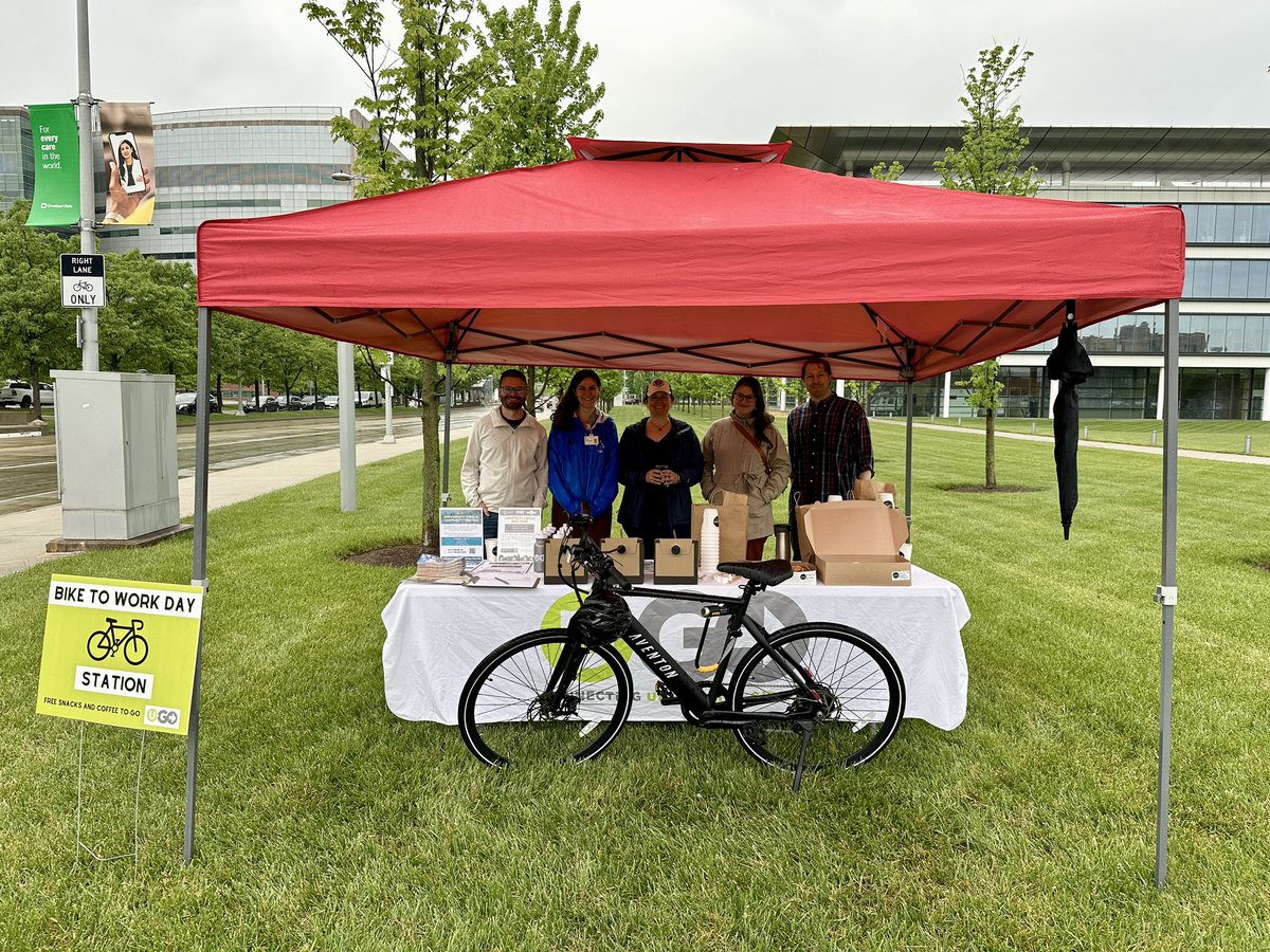 Thanks everyone for braving the rain this morning and stopping by the @uGOcircle tent for pastries and coffee for Bike to Work Day! 🚲