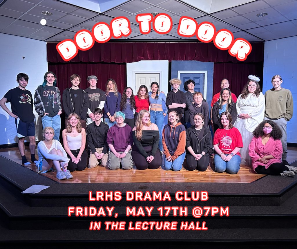 Introducing the cast & crew of our Drama Club Spring production of 'Door to Door'. It's a fun one act play comprised of several smaller scenes. Our performance is TONIGHT at 7pm in the Lecture Hall. Admission is FREE but space is limited so seats are first come, first served!