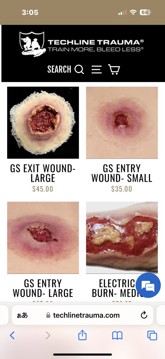 怪我を再現するために体にペタッと貼る訓練資材が普通に買えることがわかって欲しさが湧いてきた

出血するして止血しないといけないものもあるのでこういうのを使えばTCCC、CASEVAC系ミルシムできそう