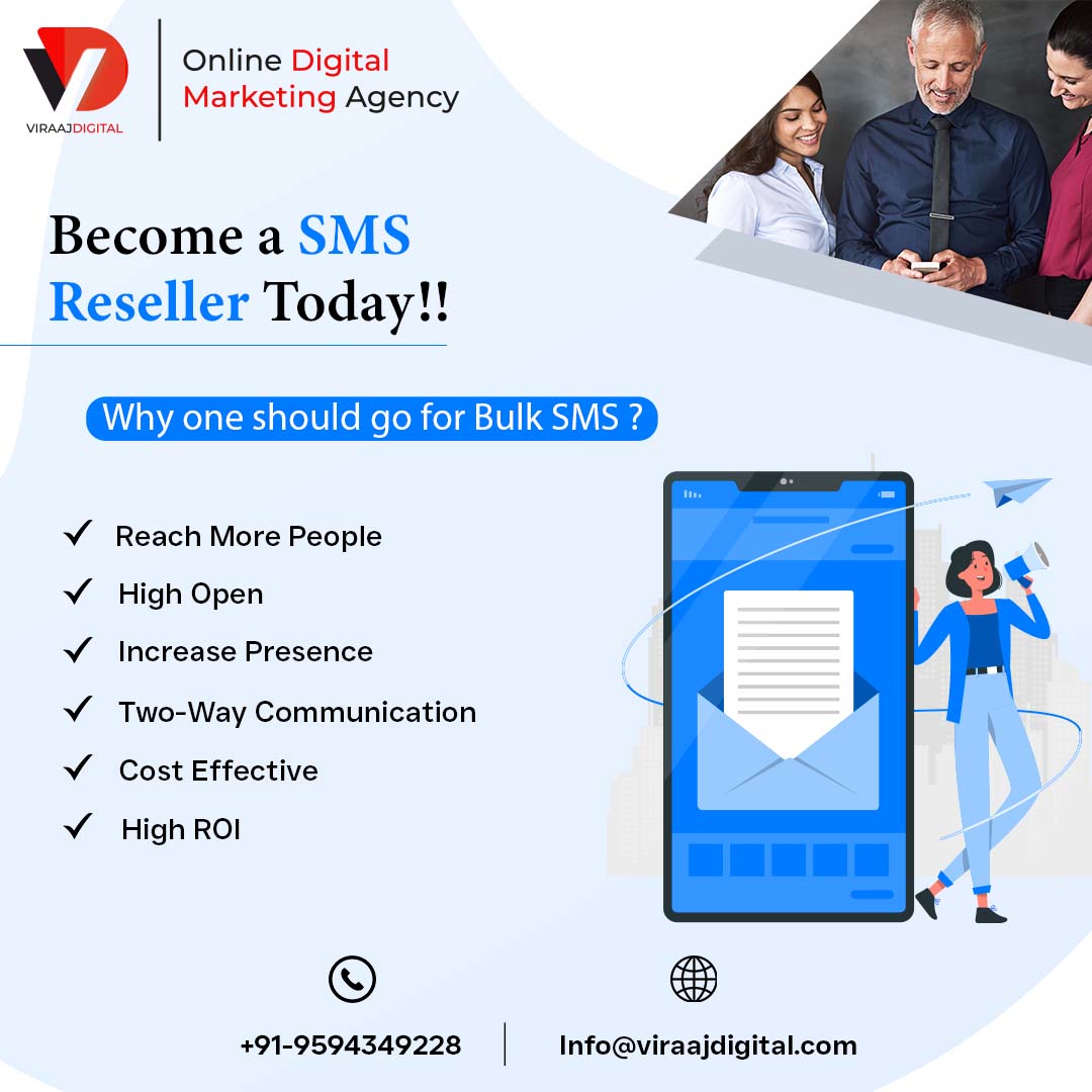 Viraaj digital is the leading SMS reseller firm in India providing white-label solutions. We give cost-effective bulk marketing solutions to our clients by allowing them to brand, resell    viraajdigital.com
#Viraajdigital  #SMS #reseller  #India  #white_label_solutions