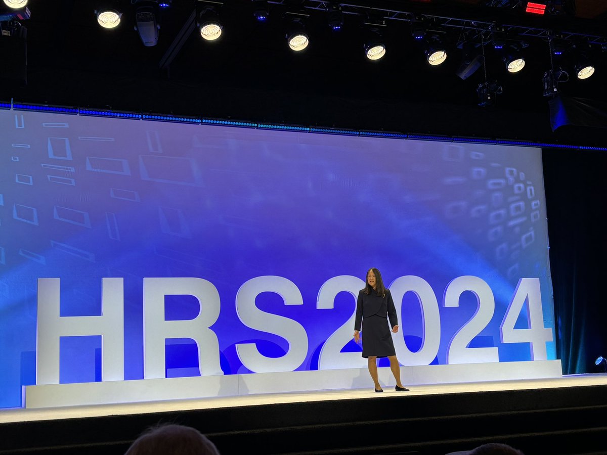 Wonderful welcome to #HRS2024 from @EP_mom1 Dr. Mina Chung - including our session “Vision of the Future: Tackling the #SuddenCardiacArrest Challenge in YOUR Community” today at 2:30 rm 210BC!”