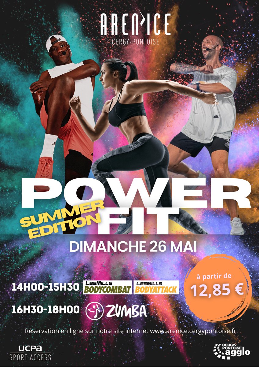 Cultur_Advisor's tweet photo. Le 26 mai 2024, rejoignez-nous à l'Aren'Ice de Cergy Pontoise pour le POWERFIT, un événement sportif unique qui vous permettra de repousser vos limites et de vous surpasser !👟
Code promo : CULTURADVISOR20 = -20%.😉
Réservez👉https://t.co/2vqQiXSHcL
#culturadvisor #arenice https://t.co/vz9W64NCOq