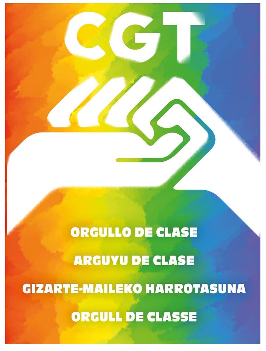 Hoy, 17 de mayo, Día Internacional contra la LGTBIfobia, desde @CGT denunciamos la discriminación que sigue existiendo tanto en el Estado español como en el resto del mundo hacia las personas LGTBIQ+. cgt.org.es/contra-la-lgtb… #LGTBIfòbia