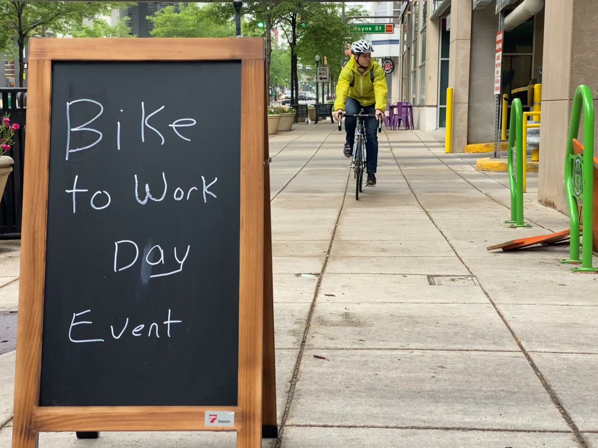 It's Bike to Work Day! City officials partnered with Fort Wayne Trails to encourage the community to walk, run, bike, or roll to work and promote healthy living.