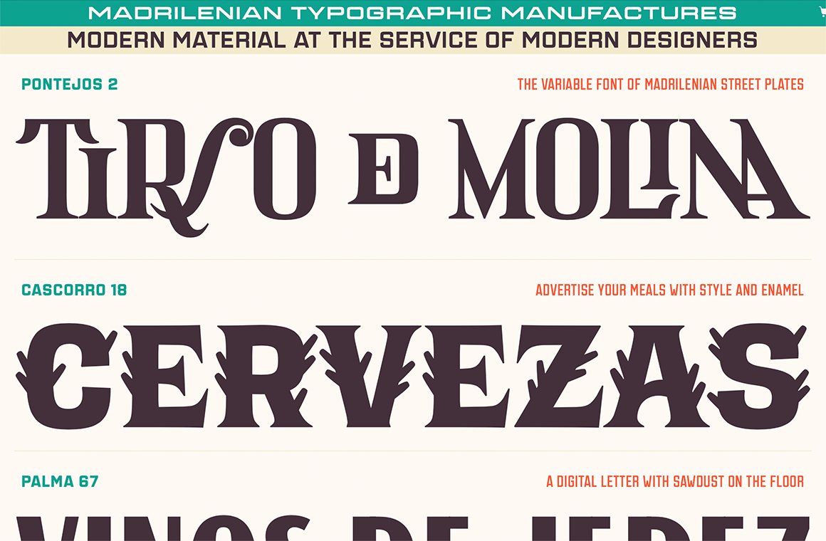 [New Font Release] Madrilenian Typographic Manufactures is a project that aims to give a second digital life to the letters that they find around the city of Madrid. typecache.com/news/5822/ #typecache