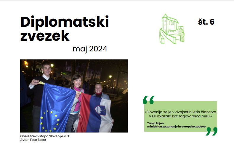 6⃣. številka Diplomatskega zvezka 📒 v ospredje postavlja 20 let članstva Slovenije 🇸🇮 v #EU. Državni sekretar @markostucin razpravlja o pomenu članstva 🇸🇮 in njeni vlogi znotraj 🇪🇺. Vabljeni k branju 👀👇gov.si/assets/ministr…