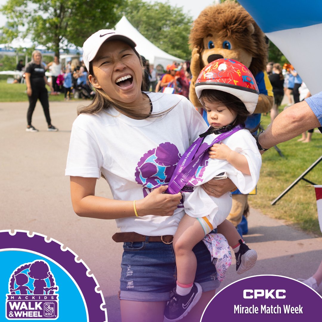 Miracle Match Week is back! Support MacKids Walk & Wheel today. Until May 23, every donation is matched by @CPKCrail, doubling its impact up to $10,000. Your generosity enhances patient care at @mch_childrens. Act now: bit.ly/miraclematchwe…