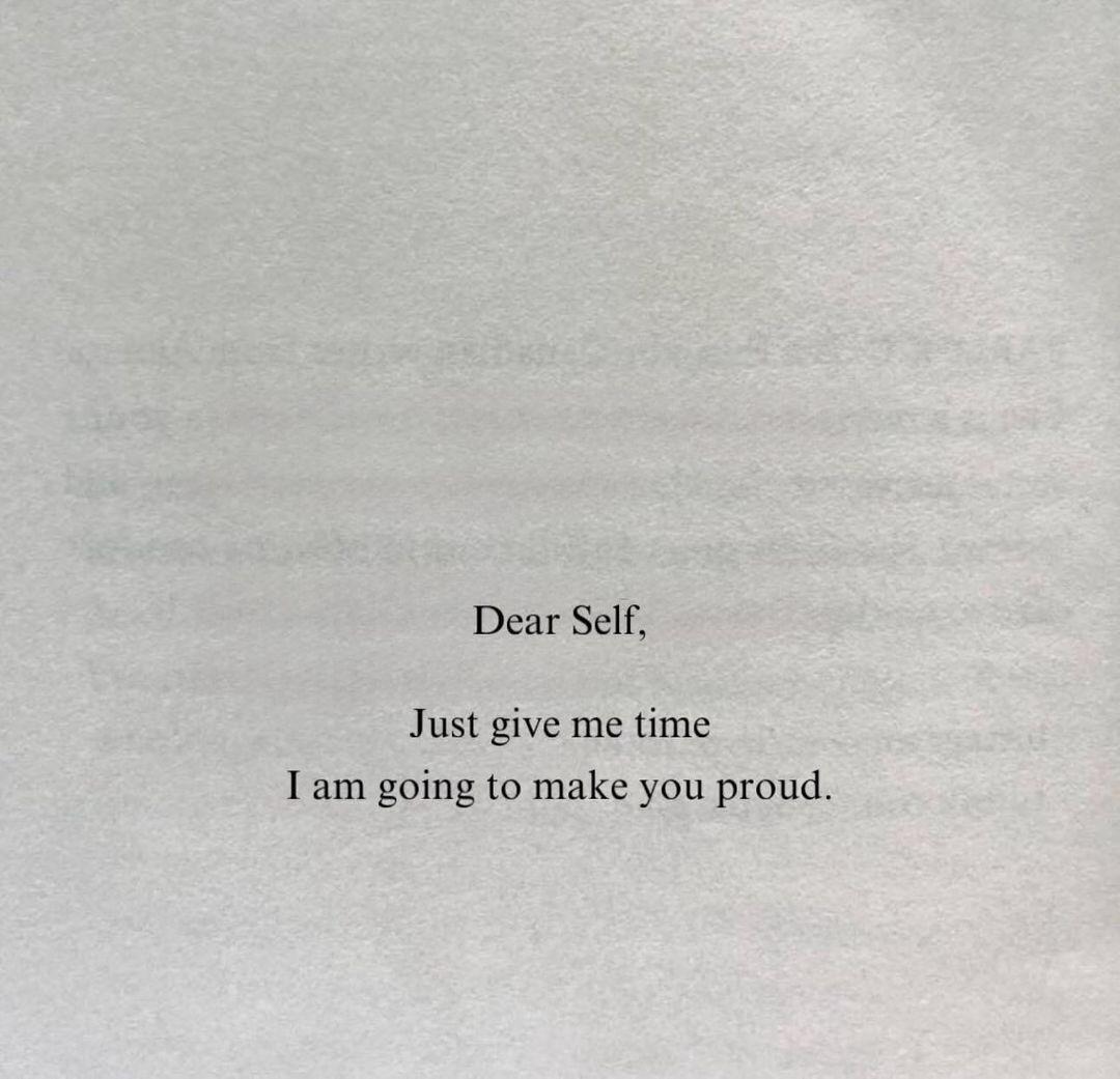 Be patient with yourself