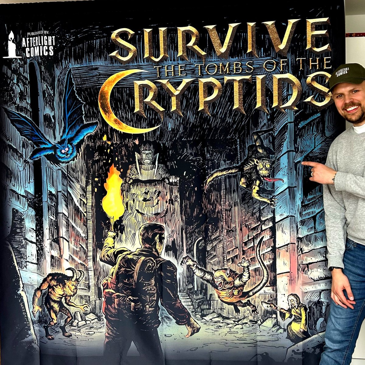 Go BIG or go home I guess! Big month as I start the journey of demoing my NEW board game Survive the Tombs of the Cryptids to the public at board game conventions along with this 7ft banner!