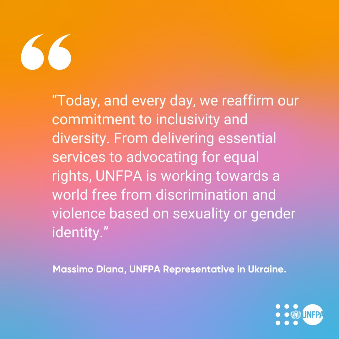 UNFPA Ukraine proudly supports the rights of all individuals, regardless of their sexuality or gender identity, advocating for equality and inclusivity for everyone. #EqualRights #Inclusivity