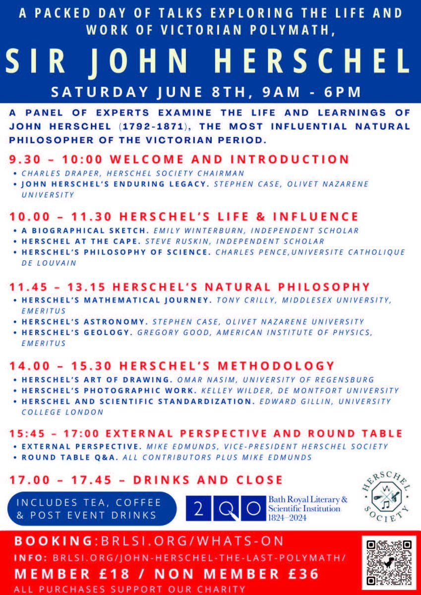 The date is fast approaching - BOOK NOW for this unique one day conference on John Herschel. Members discounts available. Tickets via B.R.L.S.I.