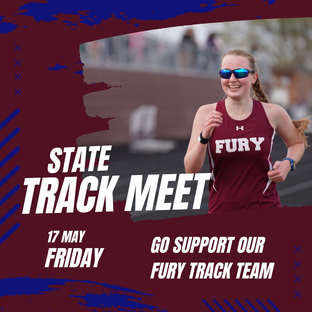 Best of luck to the members of the Fury Track & Field team who will compete for state titles tonight in Lower Richland.
- Girls & Boys 4x800
- Boys 4x400
- Alex Smith, 400
- Kalie Ashworth, Derek Ashworth, Ethan Thomas, 3200
- Ethan Thomas, 1600
- AJ Austin, High Jump