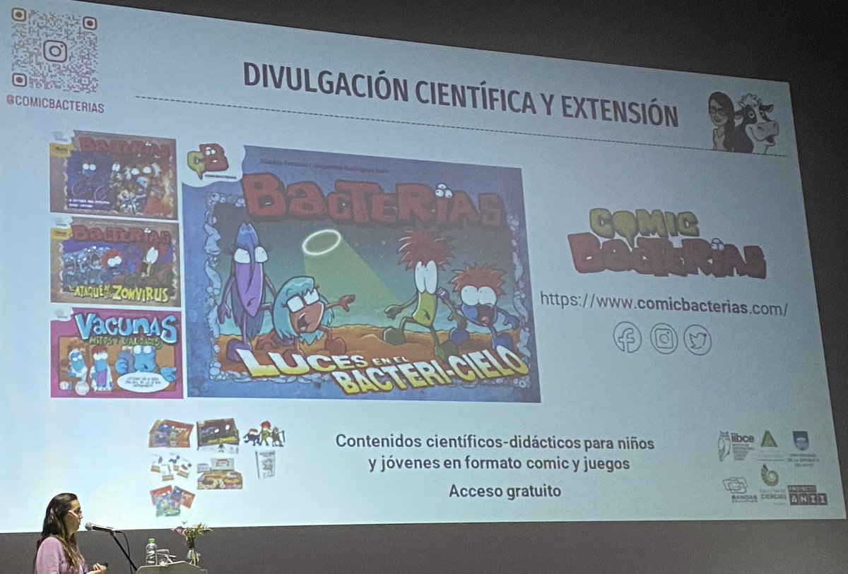 Apoya la divulgación científica Uruguaya y Latinoamérica: @comicbacterias. Las mejores aventuras de microorganismos para niños y adultos