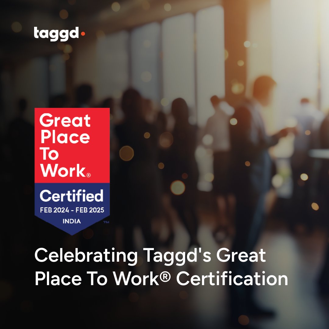 Exciting news! Taggd is now a Great Place To Work® certified company! This prestigious recognition validates our commitment to fostering a thriving work environment. Read more: bit.ly/3V5N7pV #GreatPlaceToWork #culture #diversity #flexibility #workplace #HR