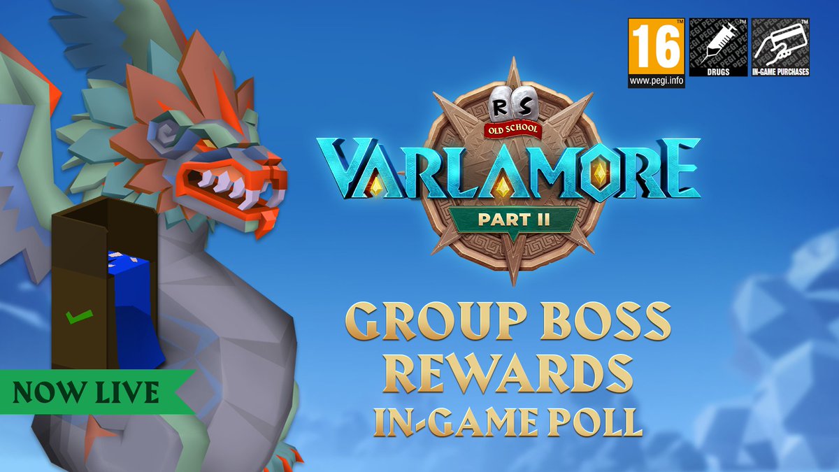 📢 Our next poll for Varlamore is now LIVE! 🗳️ Make sure to have your say on the proposed Group Boss rewards, until Friday, May 24th! 📥 Hop in-game and vote via the nearest Poll Booth or the Community section in the Account Management tab.