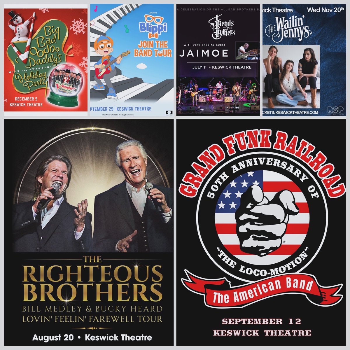 These shows are now on sale! 7/11 - Friends of the Brothers feat. Jaimoe 8/20 - The Righteous Brothers Farewell Tour 9/12 - Grand Funk Railroad 9/29 - Blippi: Join The Band Tour 11/20 - The Wailin’ Jennys 12/5 - Big Bad Voodoo Daddy