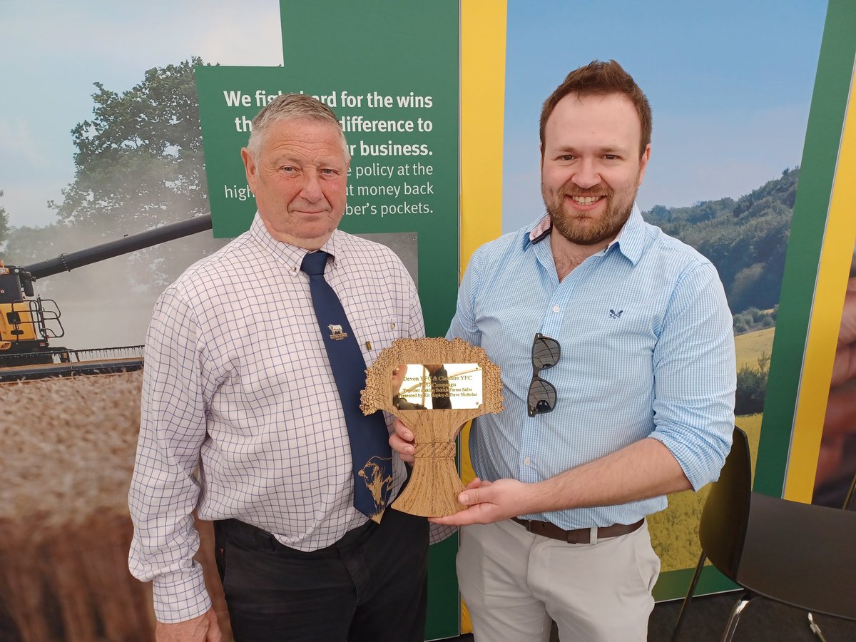 It was great to welcome Dave and Kit from Cheshire to our stand today. They have worked with <a href="/DevonYFC/">Devon YFC</a> to run a successful PTO safety campaign and will present this token to them later today. <a href="/nfunorth/">NFU North</a> <a href="/DevonCountyShow/">Devon County Show</a>
