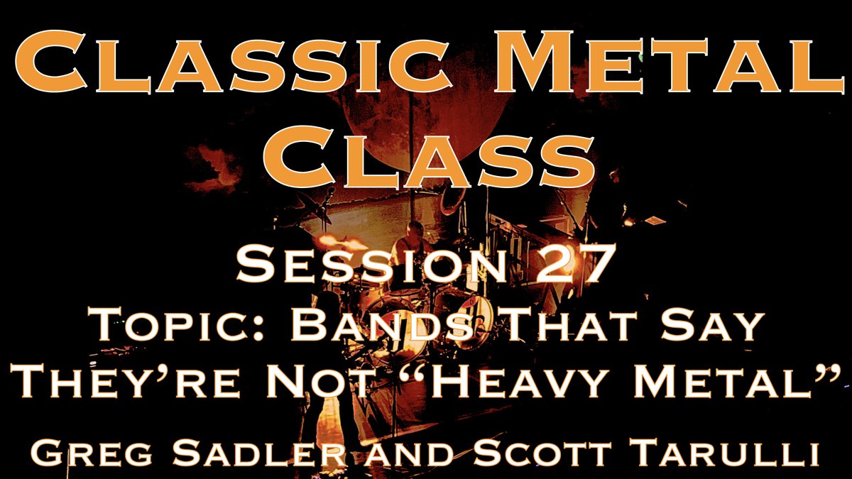 Session 27 of Classic Metal Class meets tomorrow Noon Central Time. We'll be discussing bands and musicians often identified as heavy metal who say that they're not. Everyone's welcome and the Zoom link for the session is in the class site, here reasonio.teachable.com/p/classic-meta…