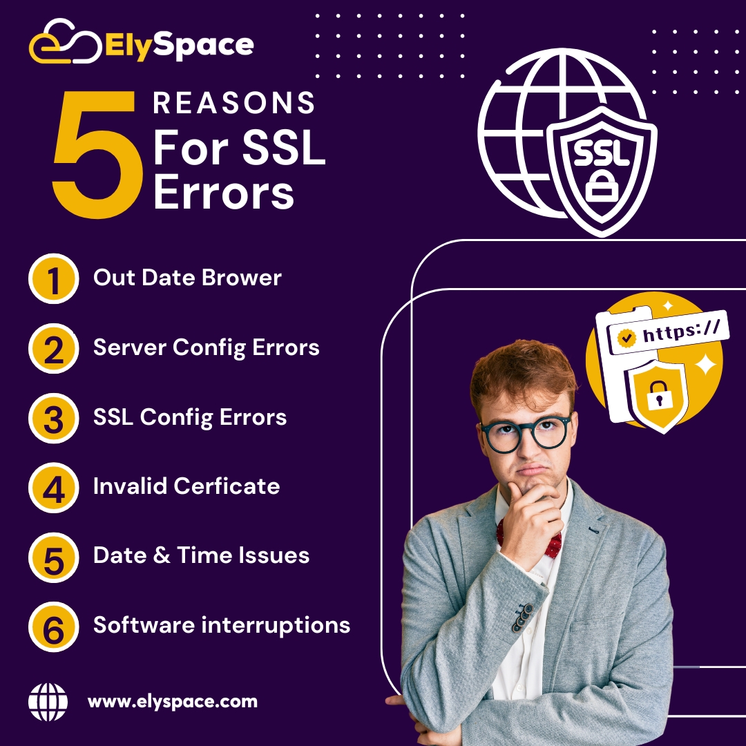 5 Reasons For SSL Errors.

1. Out Date Brower
2. Server Config Errors
3. SSL Config Errors
4. Invalid Cerficate
5. Date & Time Issues
6. Software interruptions

#SSLErrors
#WebSecurity
#SSLCertificates
#SSLProblems
#TechTips
#WebsiteSecurity
#CyberSecurity
#ServerIssues