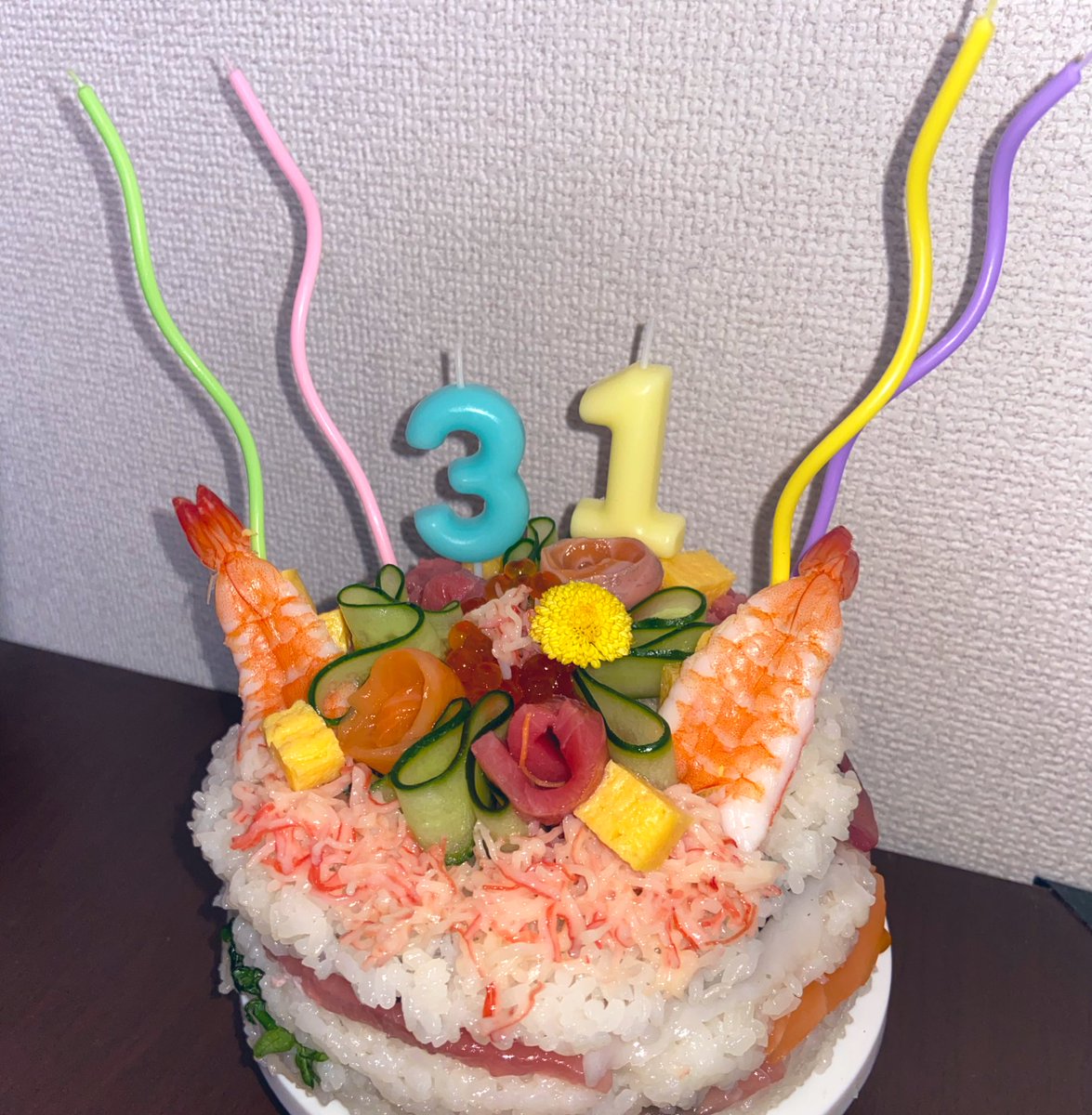 誕生日ケーキ作った🍣☺️🍰