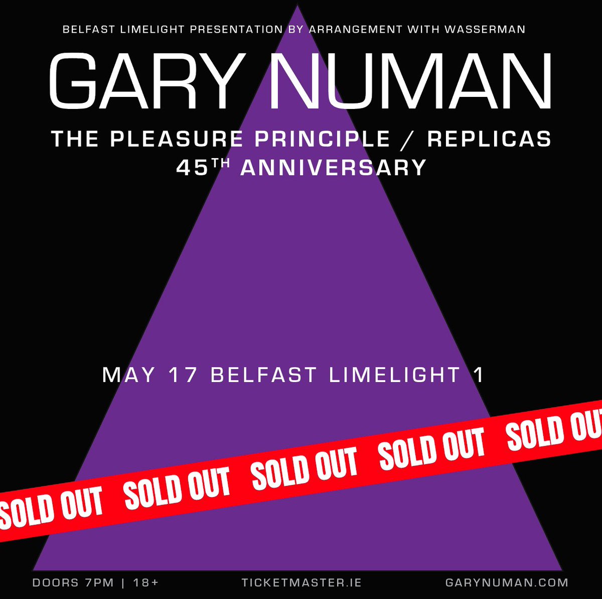 Tonights tour opening show in Belfast is Sold Out. Looking forward to it!!