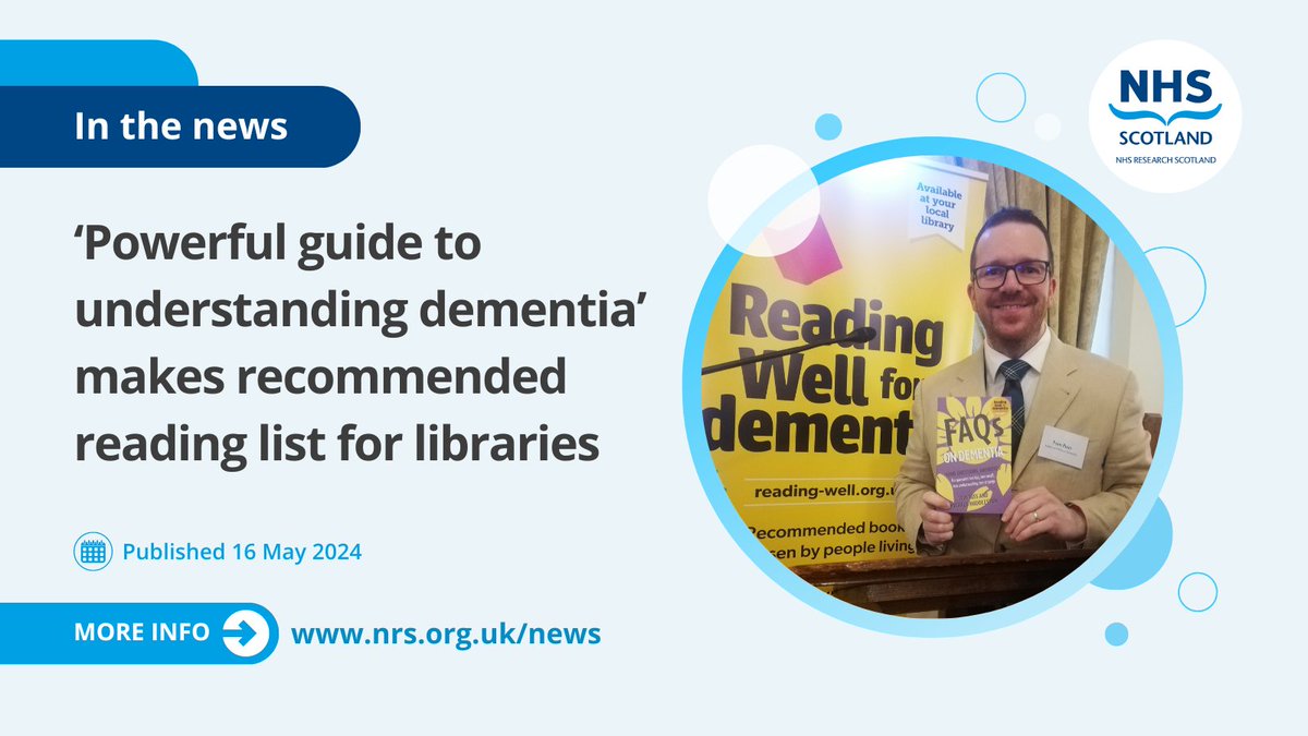 A new book co-authored by a leading member of @NRS_NDN has been named on a recommended reading list for public libraries. Read more 👉 nhsresearchscotland.org.uk/news/powerful-…