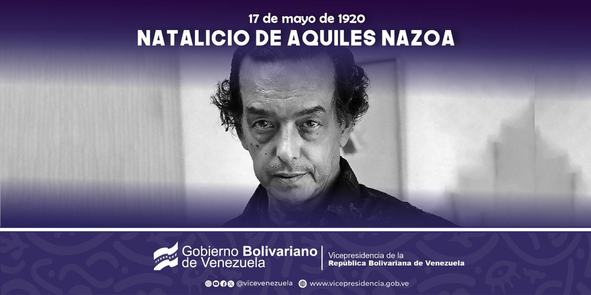 #Efemérides || Se cumplen 104 años del nacimiento de Aquiles Nazoa, poeta, humorista, periodista, cronista y ensayista venezolano. En 1948, Aquiles Nazoa recibió el Premio Nacional de Periodismo en la especialidad de Escritores, Humoristas y Costumbristas. #17May