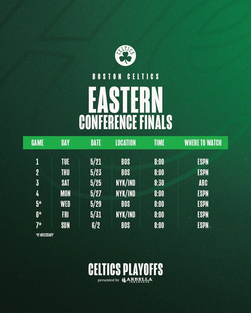 Our ECF schedule is set 🗓️ Be there: on.nba.com/3QTzAQL