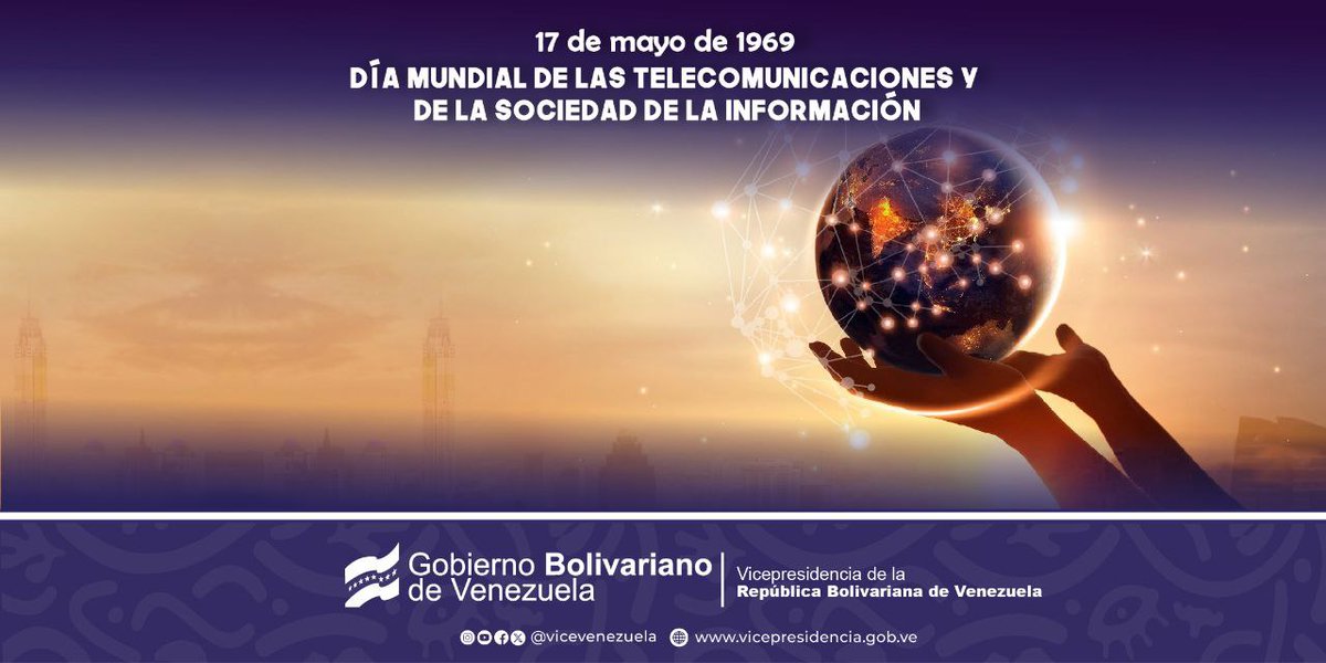 #Efemérides || El Día Mundial de las Telecomunicaciones se celebra, cada año, el 17 de mayo desde 1969, para conmemorar la fundación de la Unión Internacional de Telecomunicaciones (UIT) y la firma del primer Convenio Telegráfico Internacional en 1865. #17May