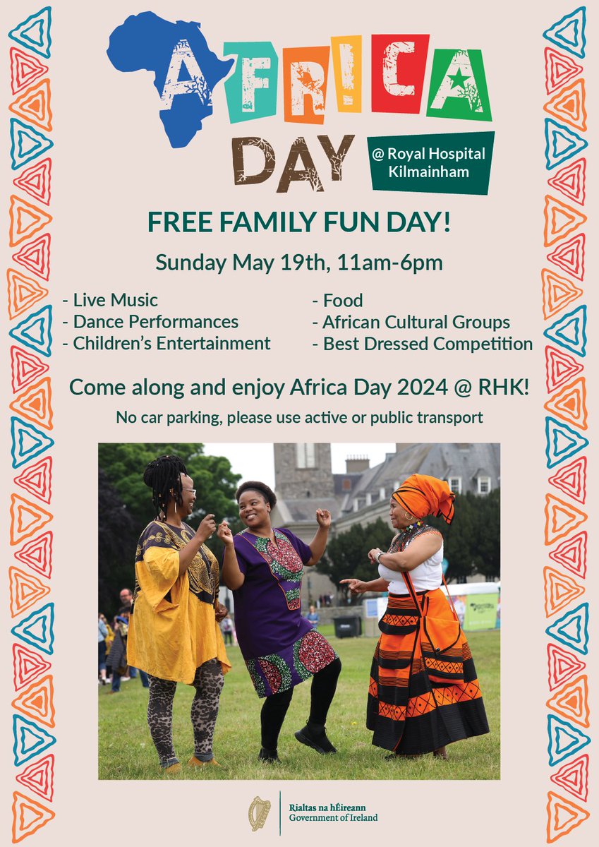 Join us this Sunday (11am - 6pm) to celebrate Africa Day 2024! 🎶 This free event @IMMAIreland on the grounds of @rhkopw promises a great lineup of performers, artists, a cultural village and plenty more. Read more about the Africa Day 2024 lineup here bit.ly/3WQEBgZ