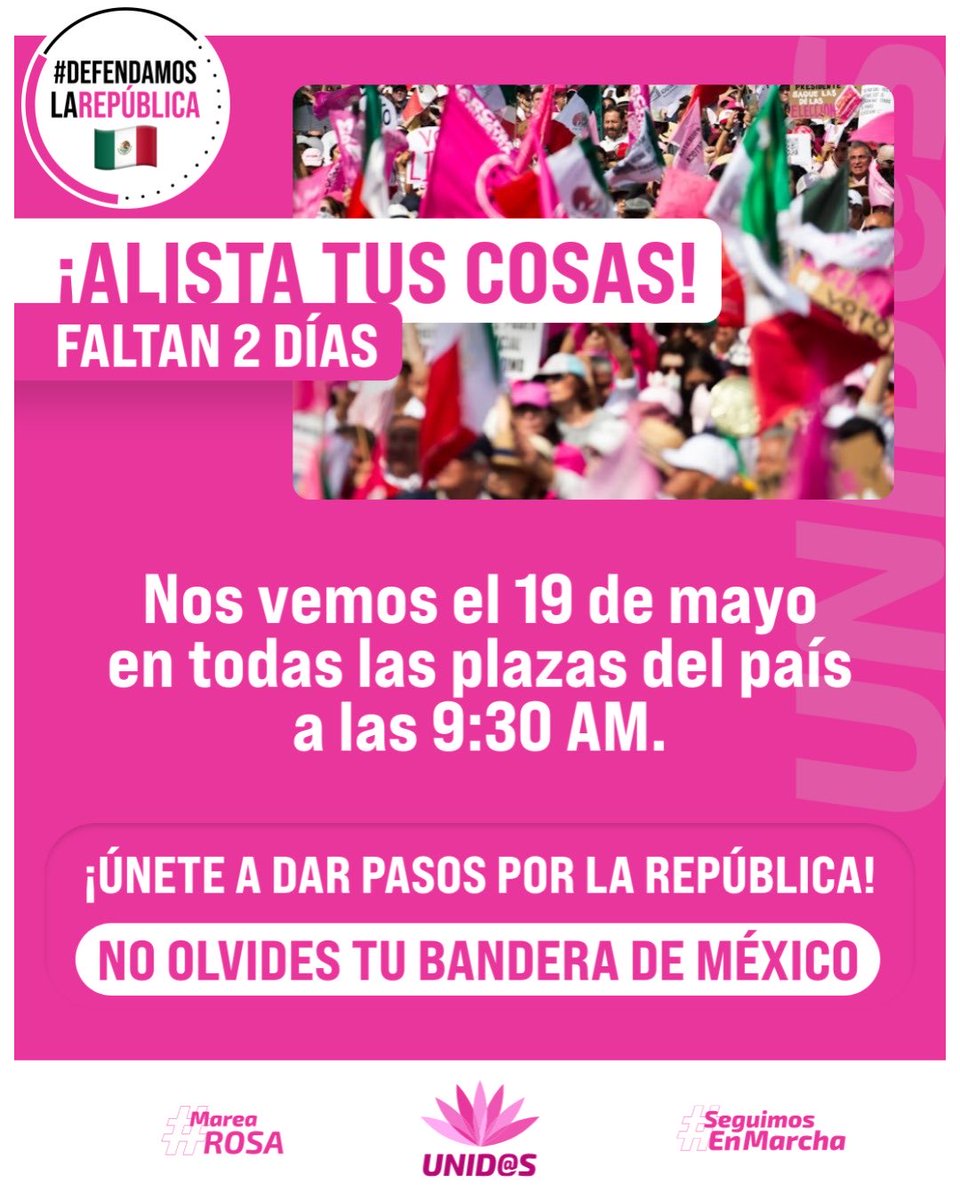 Faltan 2 días. Nos vemos en el Zócalo y en las plazas de más de 100 ciudades en toda la República.