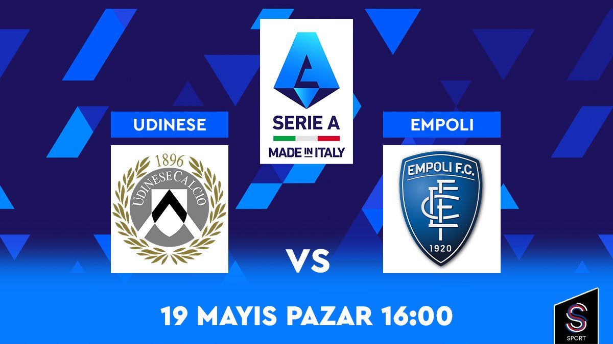 🇮🇹 #SerieA'nın 37. haftasında oynanacak olan Udinese - Empoli karşılaşması, birazdan canlı yayınla S Sport2 ve S Sport Plus'ta! ⚽ bit.ly/3lFea9C 🎙️ @akonavic