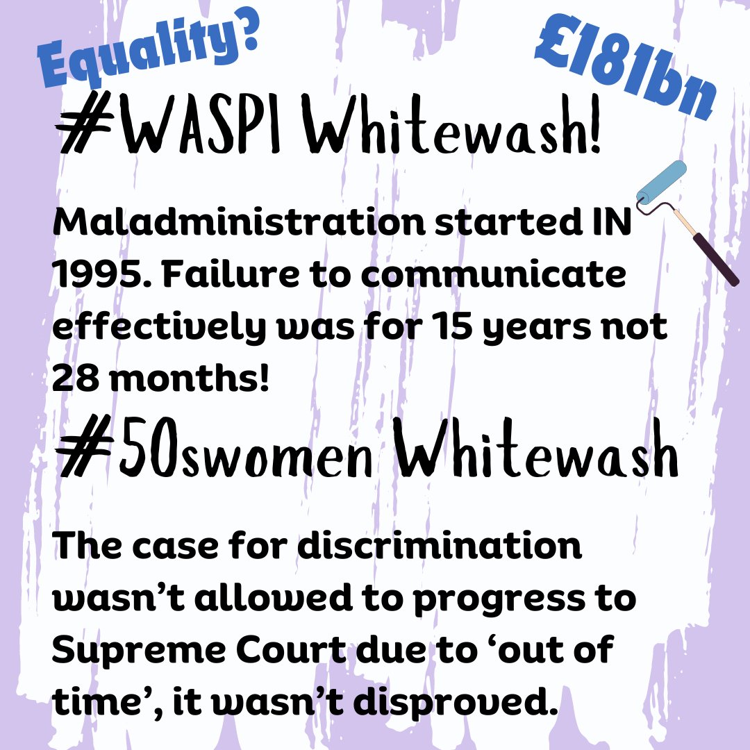 #waspi #50swomen #DWP #Maladministration #Discrimination