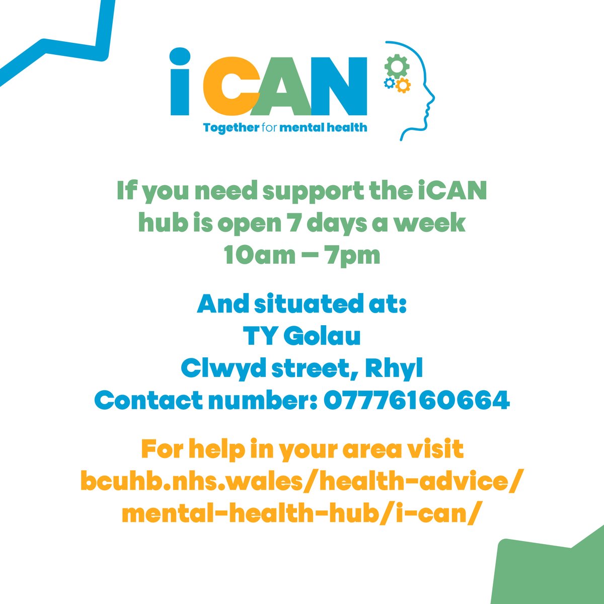 For #MentalHealthAwarenessWeek, we're spotlighting our Rhyl iCAN hub, a beacon of hope and support for those in need. Remember, you're not alone. Reach out, find your local iCAN hub at bit.ly/3WLQYdT #iCANSupport @mentalhealth