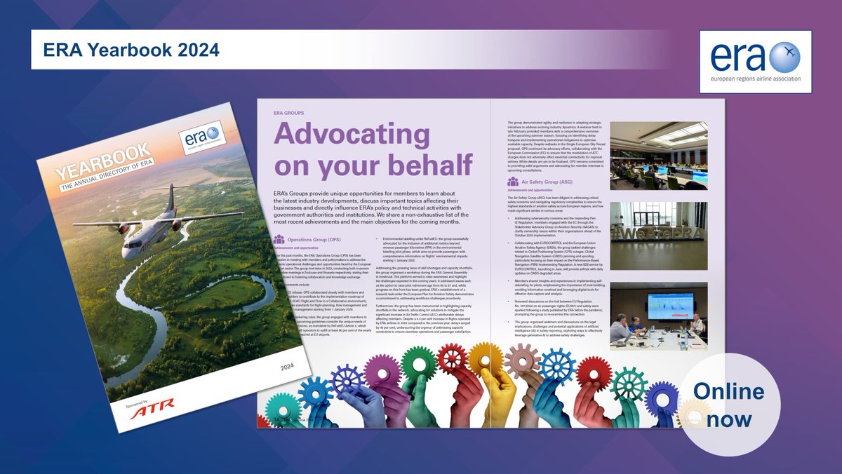 ERA's Groups bring members together to learn about industry developments, exchange knowledge and influence our work with regulators. Find out about the recent achievements of each of our specialist groups and their objectives in the 2024 Yearbook: ow.ly/Poyj50RJIG5