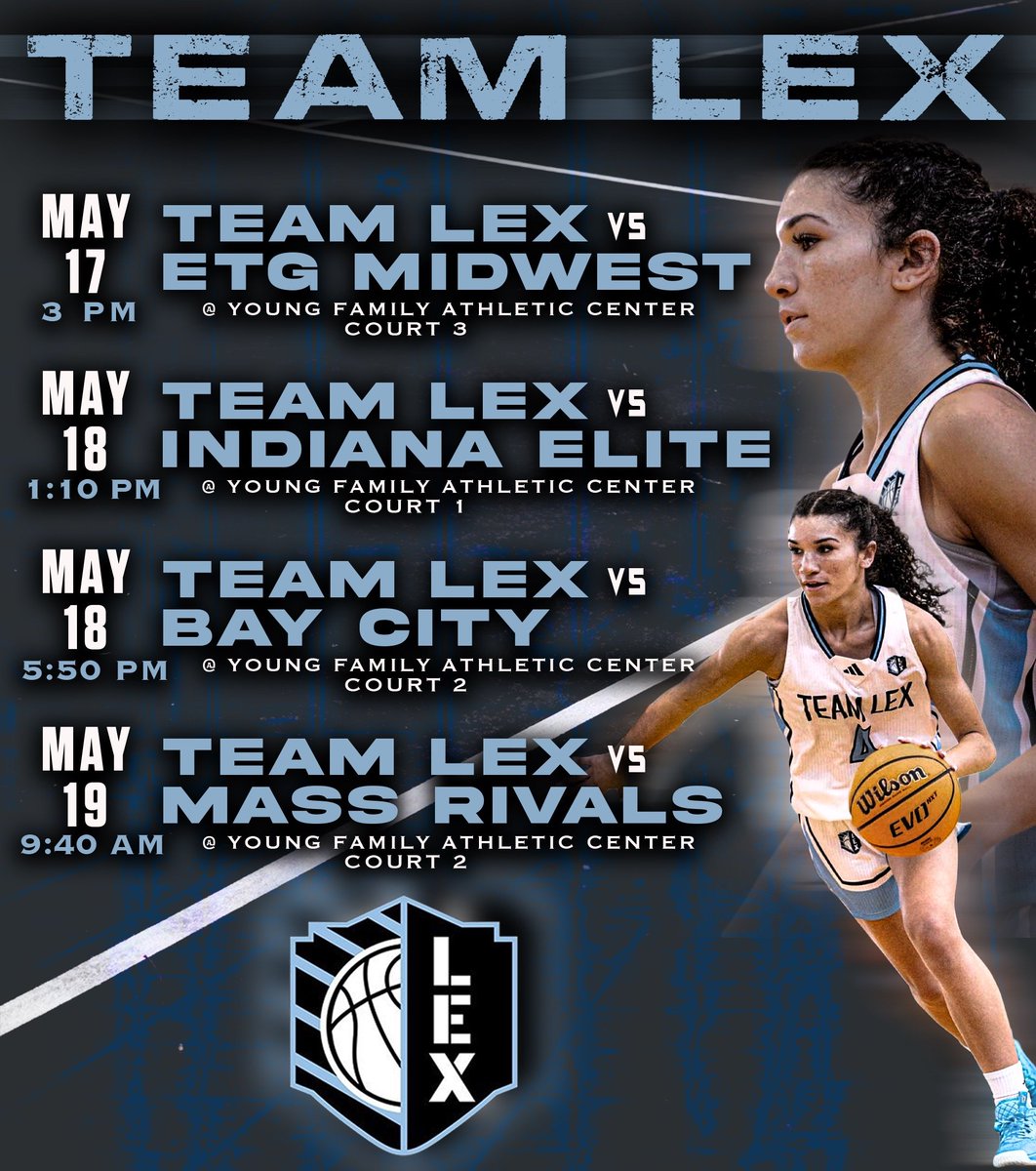 🗣📢 GAMEDAY! @3SSBGCircuit happening in my Hometown! SOOO excited to play at the @YFAC_Sports facility! Coaches, come check out @TeamLex3SSB! 💙🤍 #5 @LibbyLee04 #14 @FinleyChastain1 #22 @HillaryDawson23 #23 @Eve_Long23 #25 @Garcia_Amayah #35 @KamoraPruitt #00 @AswishySeal