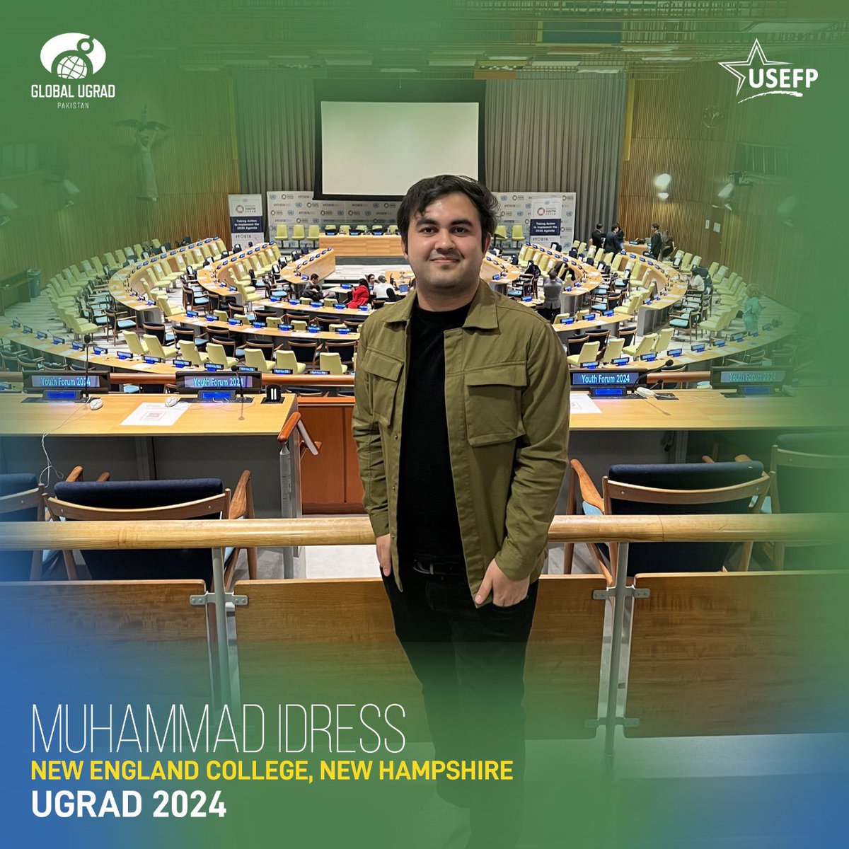 Muhammad Idrees attended the UN Economic and Social Council Youth Forum. As a law student and Global #UGRAD grantee, Idrees was eager to participate in the UN Council and contribute to discussions and the policy-making process. #USEFP #USPAK #ExchangeAlumni