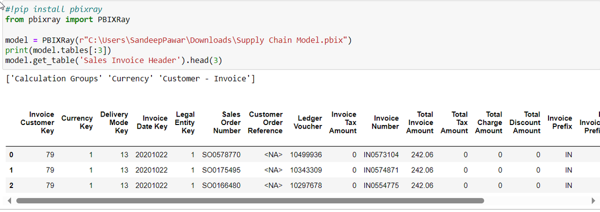 Huge shoutout to @igocrite for #PBIXray which allows you to access the metadata and data of a #PowerBI file in a notebook. He cracks open the internals of pbix to do it instead of connecting to the analysis services which requires you to actually open the file. #SemanticLink