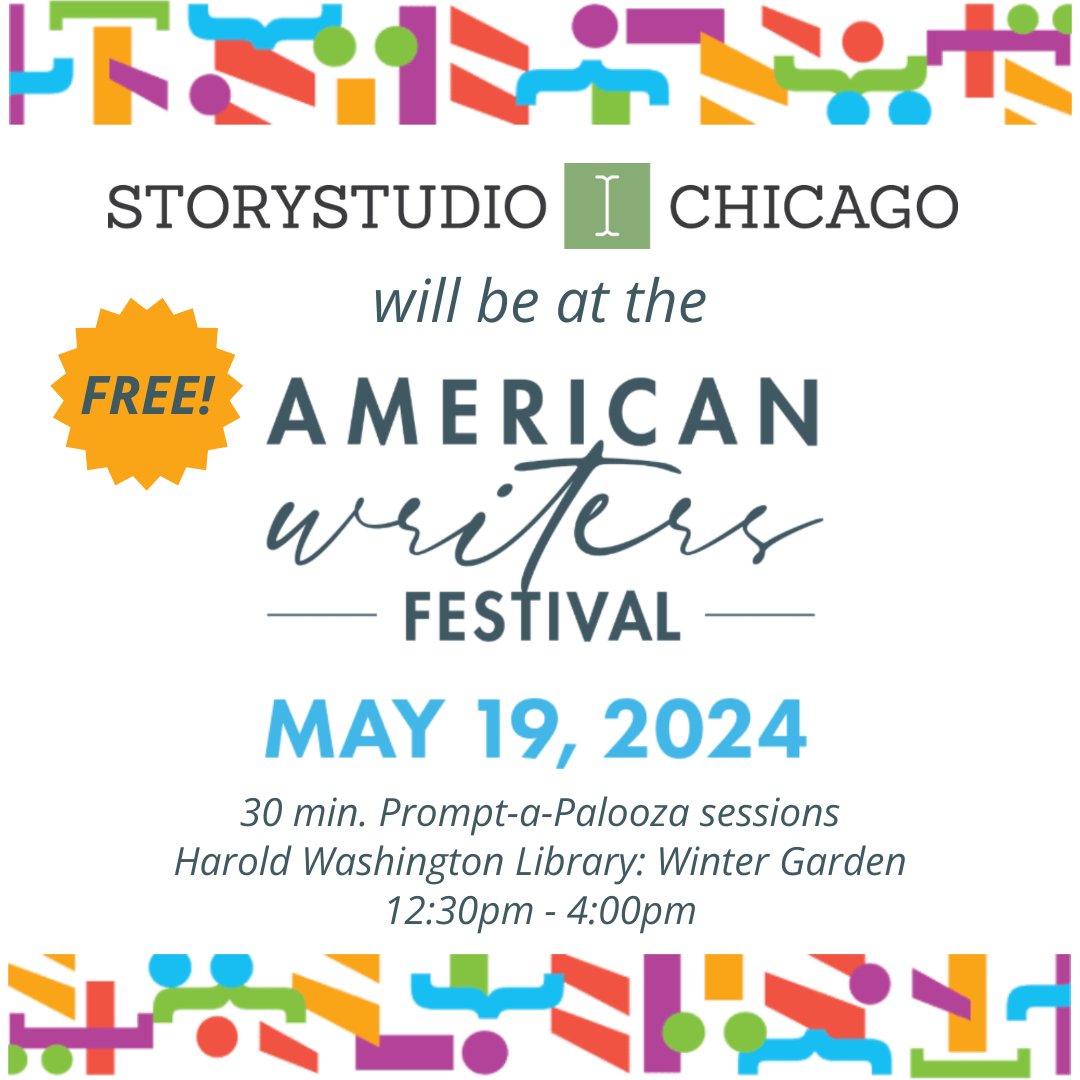 This Sunday, May 19! Come see us at @AWMuseum's #AWFestival -- we'll have a table in the Winter Garden at Harold Washington Library. And check out all the great sessions at the festival. It's free to attend! americanwritersmuseum.org/american-write…