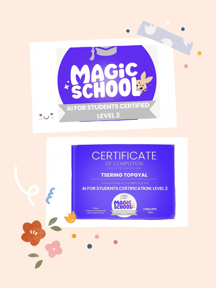 Level Up! Just graduated from Magic School  Students AI ✨ Level 2! Ready to unlock even more enchanting ways to teach with AI 🪄 #AIinEducation #MagicianInTraining