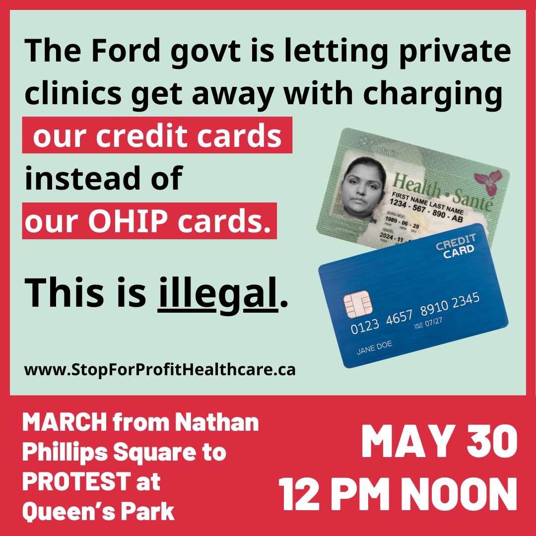 Which card, Doug Ford? The fightback to save our public healthcare is on. MAY 30TH, 12 PM - join the march from Nathan Phillips Square to the rally at Queen's Park. StopForProfitHealthcare.ca #PeopleOverProfit #StopForProfitFord #Stop2TierFord #onpoli