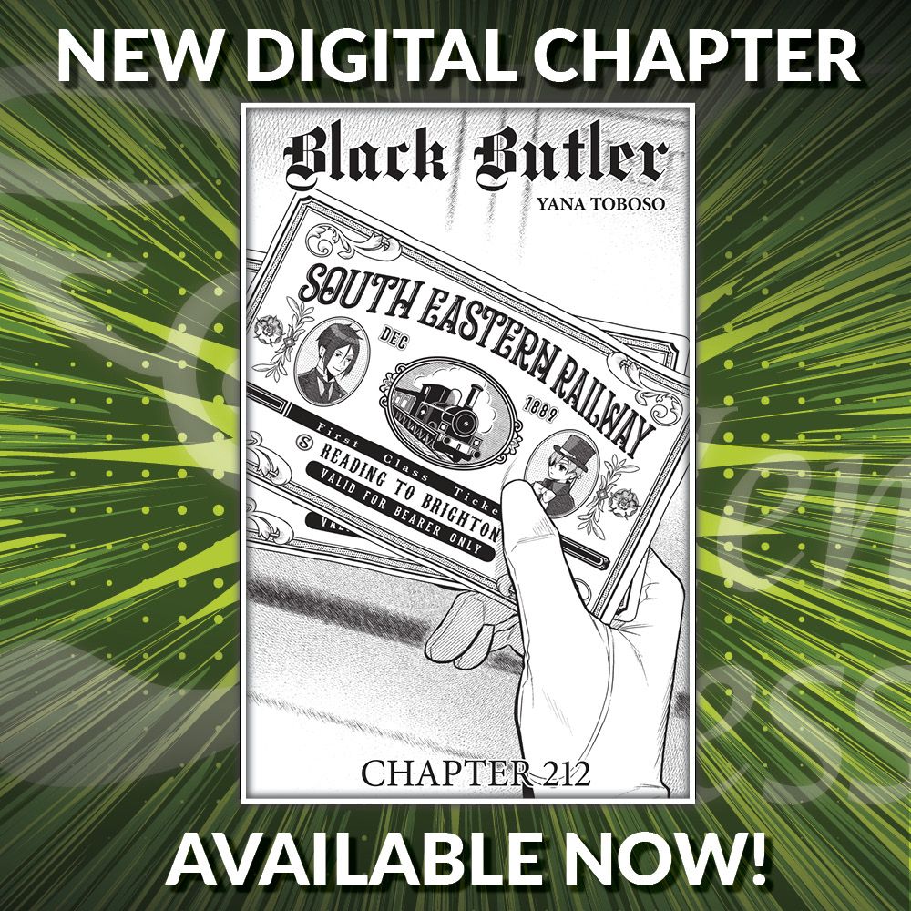 Evading the Yard, Ciel and Sebastian board the train to Brighton, where they reflect on their growing family—and the dangerous missions each of them face Black Butler, Chapter 212 is available now: buff.ly/4dIMc7a