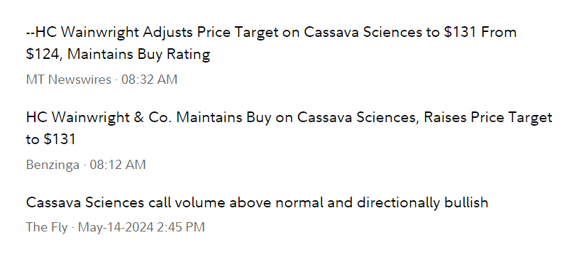 $SAVA is getting more attention as its two large Phase 3 trials for simufilam are nearing completion. Earlier trials have shown simufilam to be safe, effective--and even disease modifying in treating Alzheimer's disease. P3 efficacy results Q4 2024! #CassavaSciences #ENDALZ
