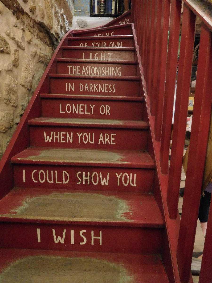 Every book a new adventure, and every bookstore...magical. The stairs at 'Shakespeare and Company'. #literaryheaven #bookshop #booksbooksbooks #magic