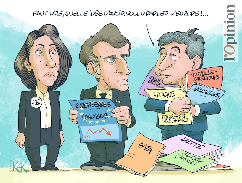 #Européennes : Renaissance, la campagne qui piétine
#DessinDePresse pour @lopinion_fr sur un article de @fxbourmaud @DinahCohen & @mdeprieck à lire ici : lopinion.fr/politique/macr…