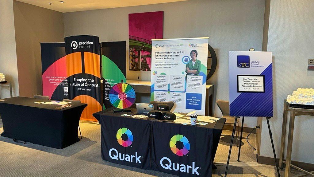 QuarkNews's tweet image. Make a stop at the Quark booth at the @STC_Summit in Minnesota, USA 😊
Learn how to simplify content complexity with Quark Publishing Platform and pick up some cool Quark branded swag while you're there.
#STC #TechnicalContent #StructuredContent