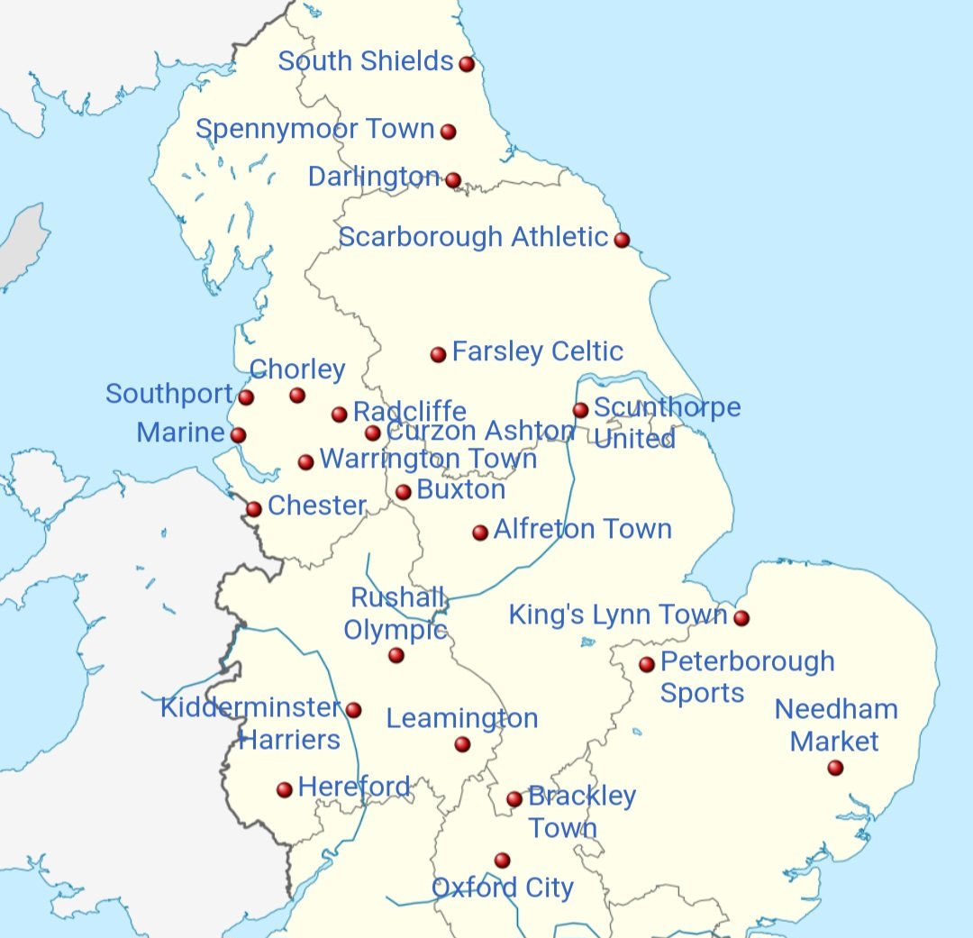 The 2024/25 National League North map