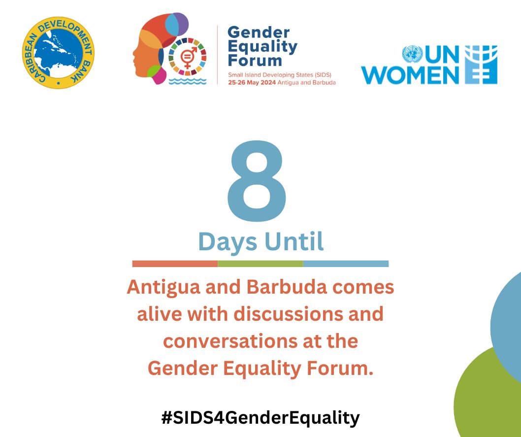 #countdown Alert! Just 8 more days until #SIDS4GenderEquality Forum kicks off at the historic Nelson Dockyard, Antigua and Barbuda! @SIDS4AB @CaribbeanUN @caribank @GAC_Corporate @MFATNZ @WHO @UNDRR @CaribbeanUnesco @pahowho @ParlAmericas @ITC_SheTrades @dfat @UNFPACaribbean